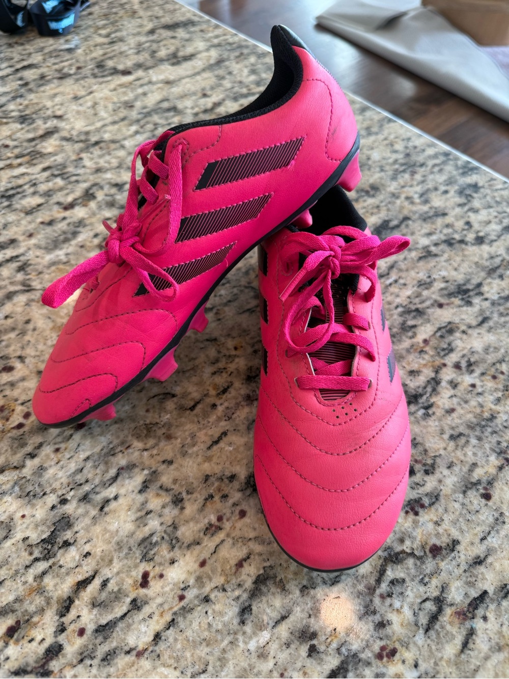 adidas Kids Pink and Black Soccer Cleats